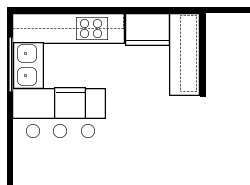 Peninsula kitchen layout